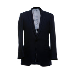 The Byron - Navy Silk Wool Core Jacket