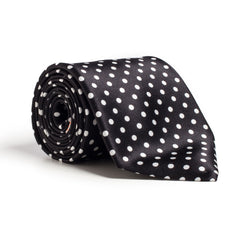 DolcePunta - Black and White Polka Dot Print Silk