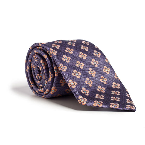 Q Clothier - Purple and Peach Floral Dot