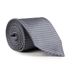 Drake's - Grey Circle Print Silk